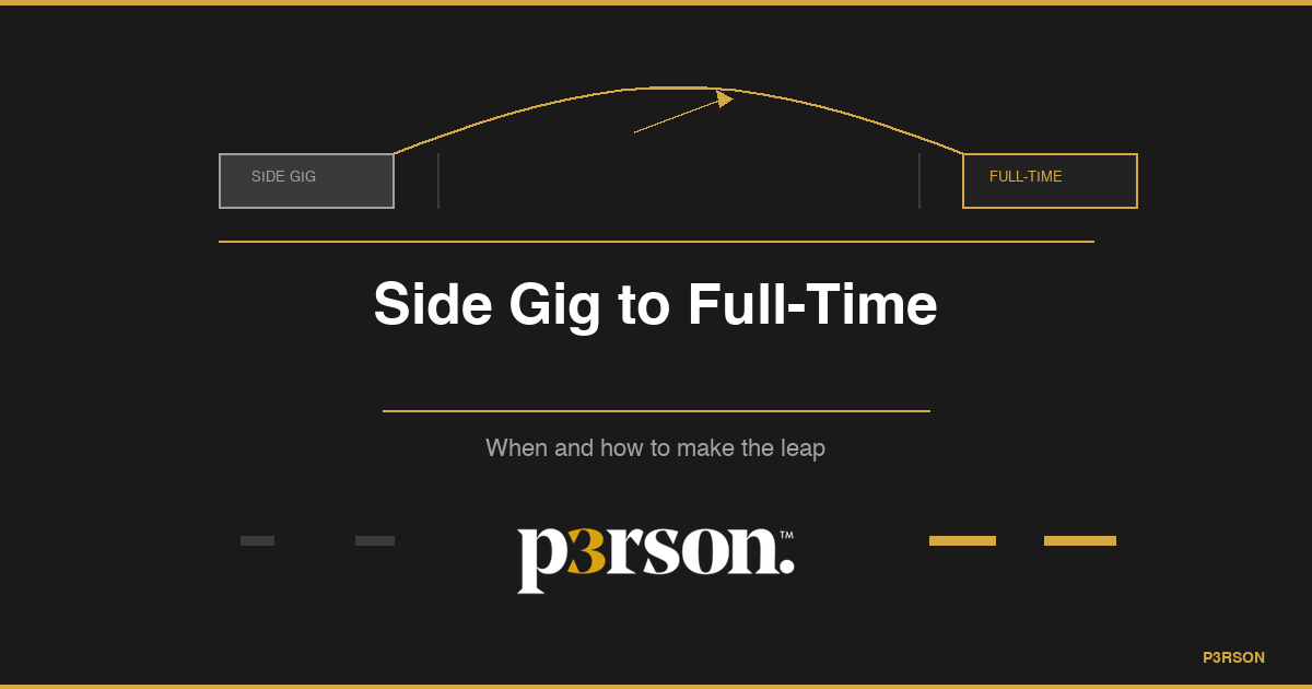 Transition from side gig to full-time creator career